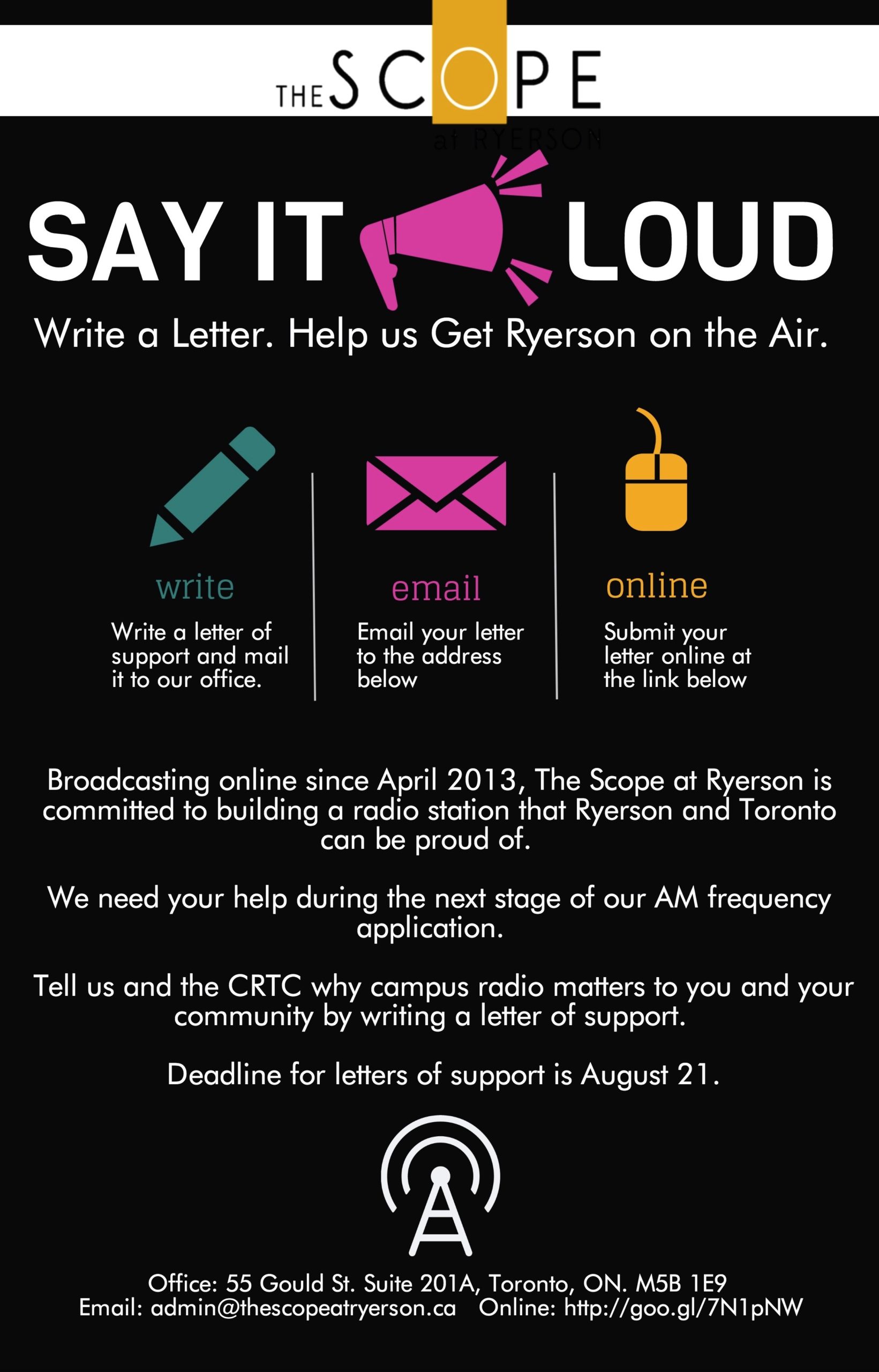 Featured Image for Show Your Support: Get Ryerson on the Air courtesy of Alexia Kapralos  | CJRU