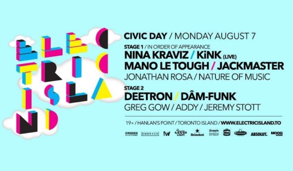 Featured Image for Electric Island Civic Day 2017: Happie's Top 5 courtesy of Electric Island Toronto  | CJRU