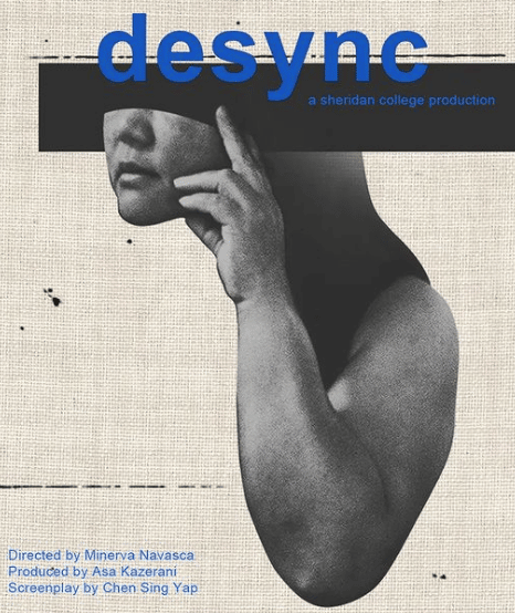 A drawing of a person with their hand on their face. Their eyes are covered by a black bar and blue text.